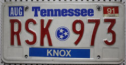 Tennessee USA Nummernschild Original Kennzeichen US License Plate Schild RSK 973