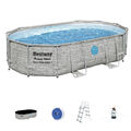 Bestway 56946 Power Steel Frame Pool Set Swim Vista Steinwadoptik 488x305x107cm