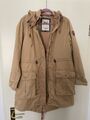 Tommy Hilfiger Denim Parka Mantel Jacke mit Kapuze Taschen beige/ camel Gr. L 40