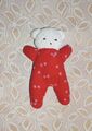 Sigikid Bär Teddybär rot Blumen Frottee 20 cm Plüschtier Stofftier Kuscheltier