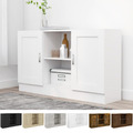 Kommode Anrichte 120 cm Sideboard 2 Türen und 2 Fächer Holzwerkstoff Bodengleich