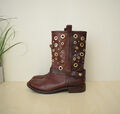 klasse Twin-Set Boots Stiefeletten Gr. 41 braun m. Lochnieten Herzen Top Zustand