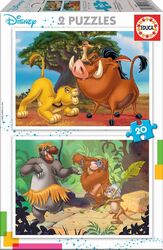 Educa Puzzle 20 Teile Disney Tiere König der Löwen Dschungelbuch 2x20 Puzzleset 