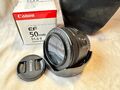 Canon EF 50mm f/1.8 II Objektiv + UV Filter + Tasche + Gegenlichtblende