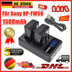 2X NP-FW50 Akku + LCD Dual Ladegerät Für Sony Alpha 6000 6100 5000 A7 A7R NEX-7