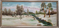 Großes Ölgemälde Oil Painting Meisterwerk Landschaft Winter Schnee Wald 311