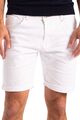 Herren Jeansshorts Stretch Slim Fit Designer Knielang Kurz Sommer Weiß Hose