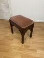 Erstaunlicher Vintage Holz Klavierhocker Schminktischhocker mit rosa samtigem Sitz