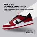 Nike SB Dunk Low J-Pack Chicago Varsity Red and White Pro Sneaker - BQ6817-600