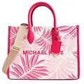 Michael Kors Damen Tasche Schultertasche Mirella MD EW Tote Jacquard El.Pink Mul