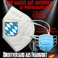 FFP2 Atemschutzmaske Mundschutz Bayern Wappen + 3 Medizinische Masken Bundle