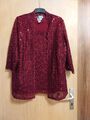 Fair Lady Gr.46 Damen Bluse 2Teile Spitze mit Pailletten rot Top zustand