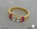 Ring in 750 er 18 Gold mit Brillanten Brillant Rubin Diamant Rubinen 52 RAR