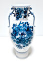 Kislowodsky Porzellan UdSSR - Vase/Henkelvase - Handbemalt -"Blau Rosen"- H.30cm