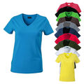 Tailliertes Damen T-Shirt mit V-Ausschnitt - S-XXL - viele Farben - TOP-Qualität