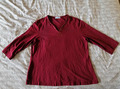 Ulla Popken Damen Bluse Gr. 46/48, Rot, Viskose, Elasthan