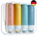 Gemice Silikon Reiseflaschen 90ml Set, 4 Stück auslaufsichere Reise Container 