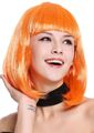 Perücke Damenperücke Karneval Longbob Bob schulterlang glatt Pony Orange 0073-3