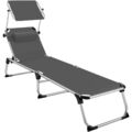 Sonnenliege Aurelie aus Aluminium, 6-stufig Strandliege Beachliege grau B-Ware