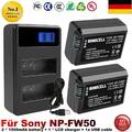 2X NP-FW50 Akku +LCD Dual Ladegerät für Sony Alpha A7 6000 6500 Batterie Kamera