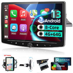 10" 4GB+64GB Android 13 Carplay Autoradio 1 DIN GPS Navi WIFI Drehbar Bildschirm