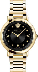 Versace VEVD00619 Pop Chic Lady schwarz gold Edelstahl Armband Uhr Damen NEU