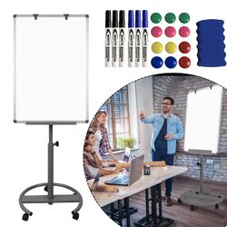 Flipchart Rollenfuß Magnettafe Whiteboard Verstellbar Höhenverstellbar 60x90 cm