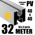 32 METER - ALU PV Solarprofil 40x40 BV Nut 8 & Nut 10 Solarschiene Montageprofil