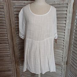 Shirt M784I Bluse Gr. L Farbe Weiss Feminin Spitze G