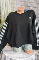 Adidas Sweatshirt Pulli Kurz Pullover  schwarz mit Logo Streifen (5 755) NEU