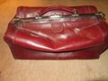 Top Leder Tasche Maulbügel Verschluß Arzttasche Koffer braun Vintage