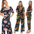 Overall Kurzarm Jumpsuit Freizeit Blumen Casual Sommer lang Moraj KBP3300-001