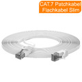 Cat 7 Rohkabel Slim Patchkabel Netzwerkkabel Flachkabel Ethernet LAN Kabel Weiß