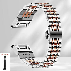 Edelstahl Metall Armband Für Garmin Fenix 7 7X 6 6X Pro Solar 5 5X 3HR Quick Fit