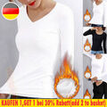 Damen Thermo Langarm Top Winter warm Unterhemd Ski Unterwäsche T-shirts Tops_