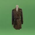 Leder  🍀   Kurz Mantel  / Jacke        schwarz - Olive      M   -  Vintage