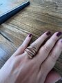 Ring  Silber 925 Roségold Sehr Breit Mega Hingucker