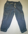 Hellblaue leichte Jeanshose mit Gummizug und Cargotaschen Gr. 86