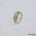 Ring mit 0,10ct W-si Diamant in 585/14K Weiß-/Gelbgold Gr. 56