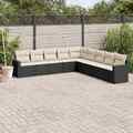 Gartenmöbel Sofa Garnitur Lounge Sitzgruppe 10-tlg. Beige Poly Rattan vidaXL