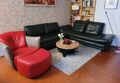 designer sofa leder gebraucht, 2 teilig, schwarz, wie neu