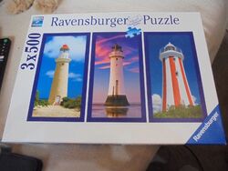 Ravensburger Puzzle 3x 500 Teile Leuchtturm 