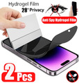 2X Blickschutz Panzerfolie Hydrogel Displayschutz für iPhone 15 14 13 Pro Max +