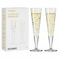 Ritzenhoff Champusglas 2er Set Goldnacht Champus Duett, Kristallglas, 205 ml