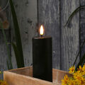 LED Kerze Mia Deluxe Homeart Echtwachs 3D Flamme flackernd H: 12,5cm schwarz