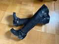 Buffalo Overkneestiefel 37 Vintage Biker Echtleder