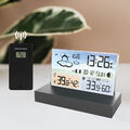 Funk-Wetterstation mit Farbdisplay Thermometer Innen Außensensor Digitale Wecker