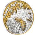 Silbermünze Honigbiene Honey Bee 2025 - Niue - Teilvergoldet - 5 Oz PP