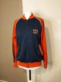 Vintage Retro USA Adidas Zip Up Hoodie Pullover Rot Blau Unisex College Jacke - M