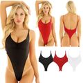 Sexy Damen Body Rückenfrei offener Schritt Bodysuit High Cut Thong Reizwäsche 